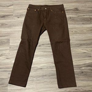 Levi's | Mens Jeans 34x34 Brown Model 511 Shortened to 30 Length